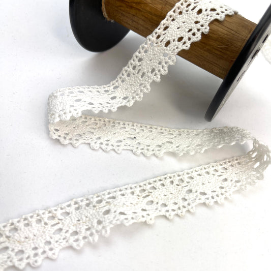 Nora White 25mm Crochet Lace