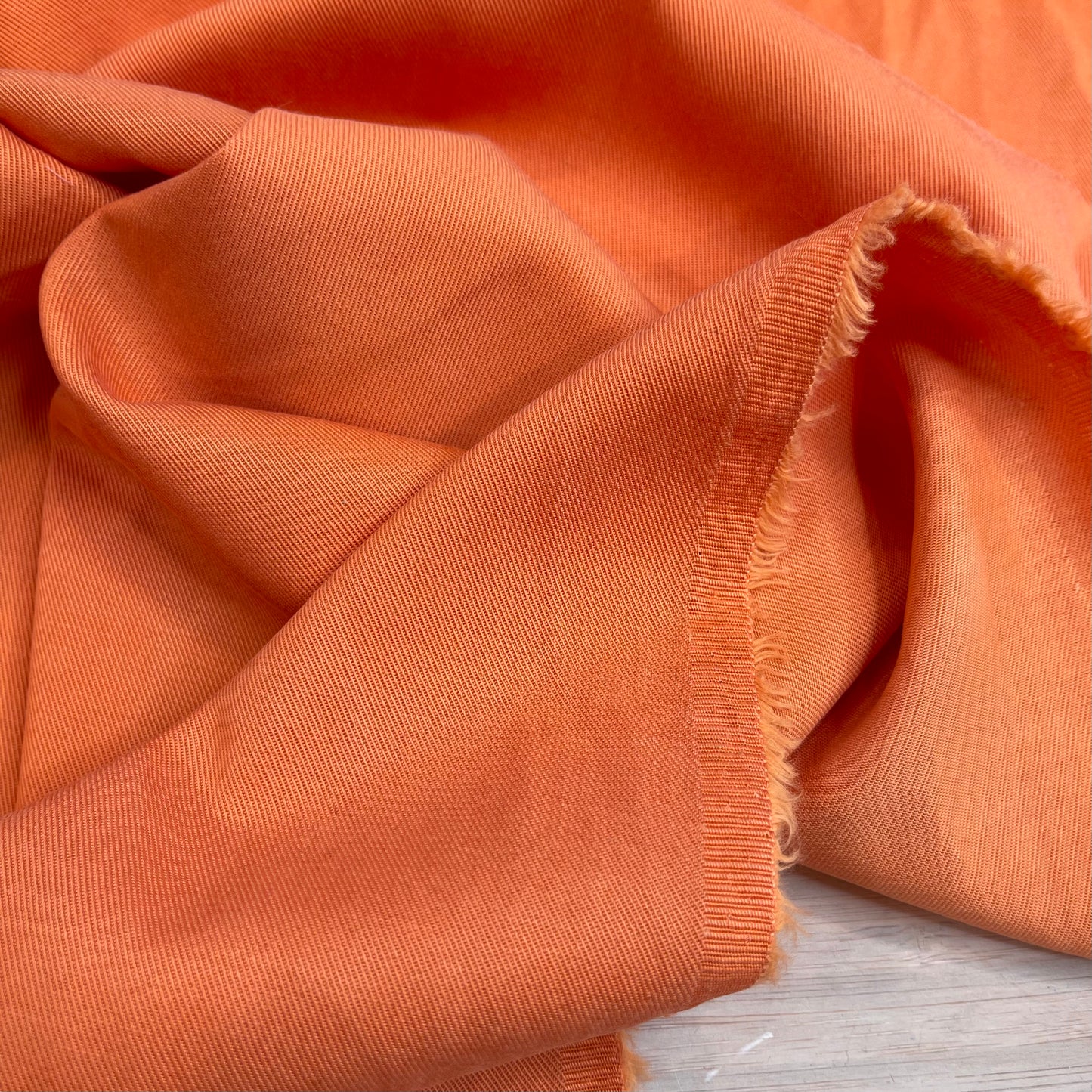 Orange Sherbet Viscose Cotton Twill