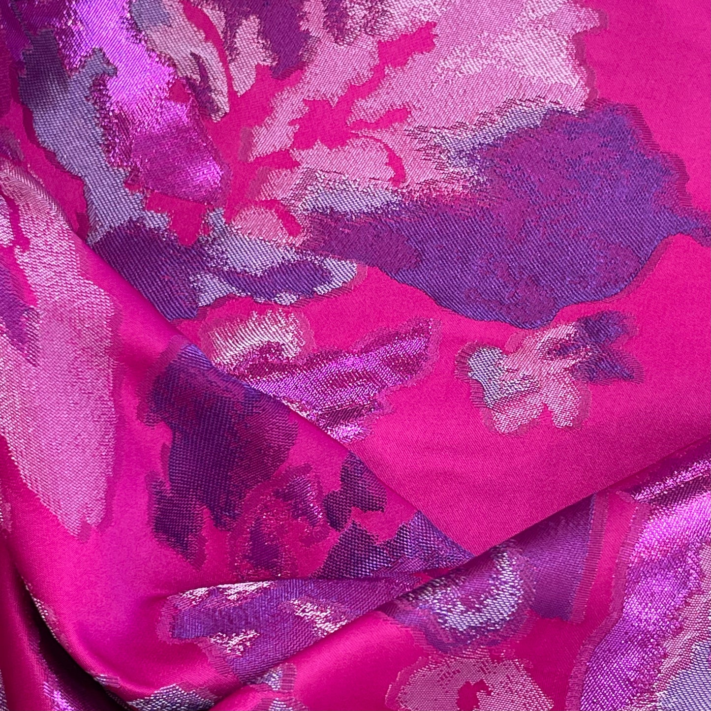 Fuchsia flower metallic Brocade