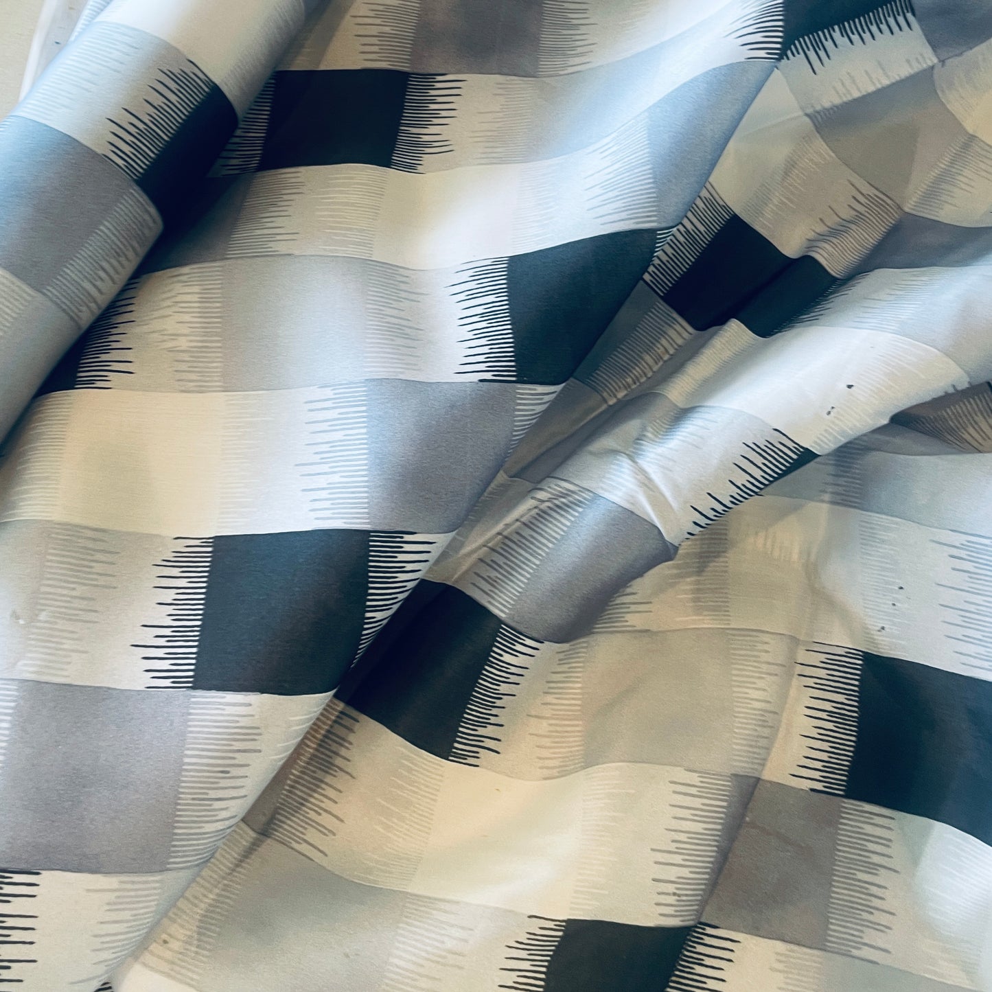 Checkerboard Silk satin organdy
