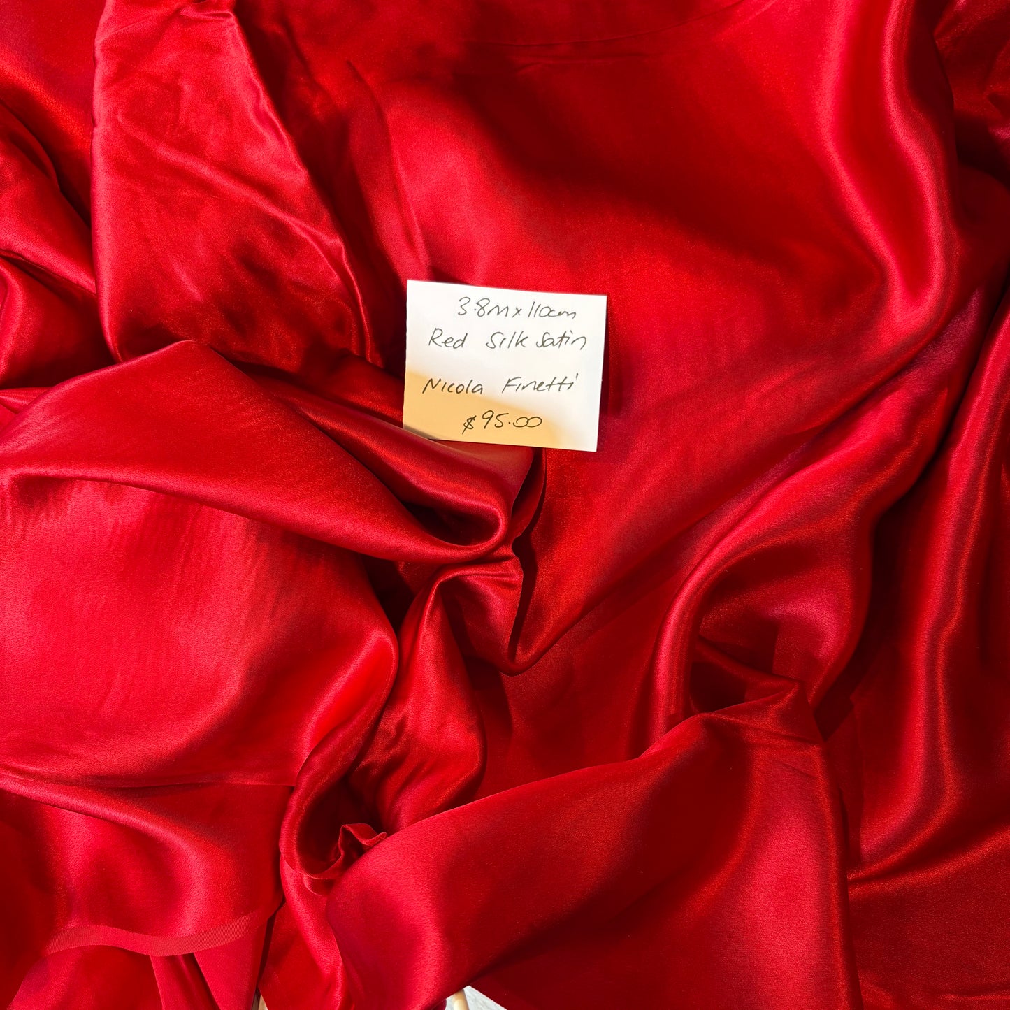 3.8m Red Silk Satin