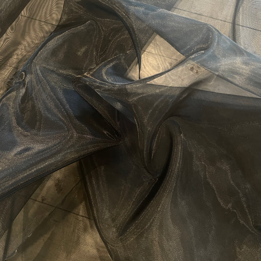 Black shimmer crisp Organza