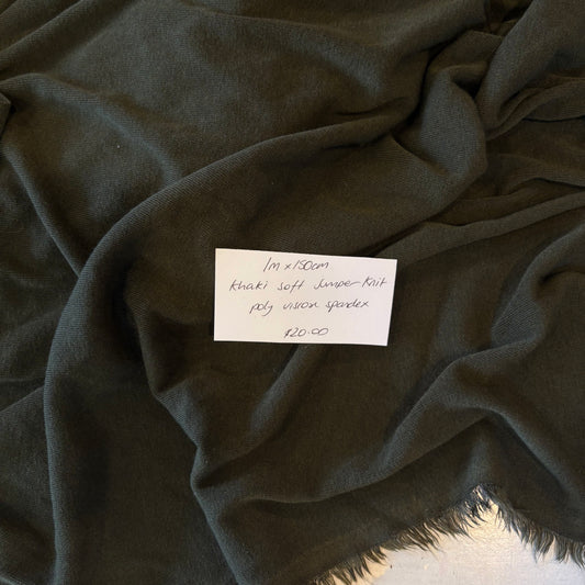 1m Khaki Soft Jumper Knit