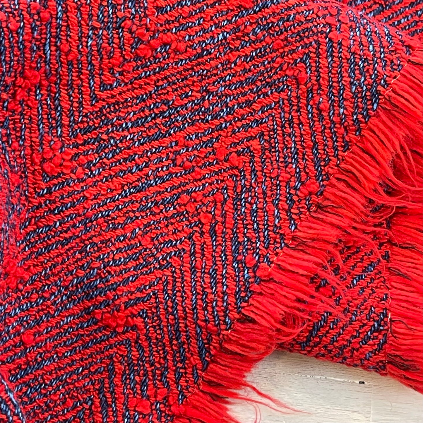 Raspberries & Indigo Chevron Boucle Coating