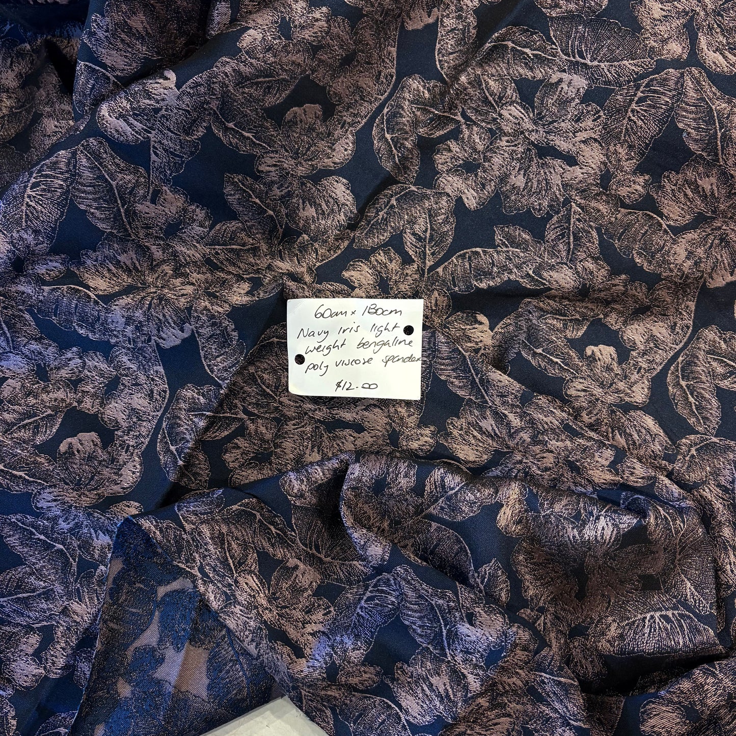 60cm Navy Iris Lightweight Bengaline
