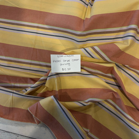 50cm Pastel Stripe Cotton Shirting