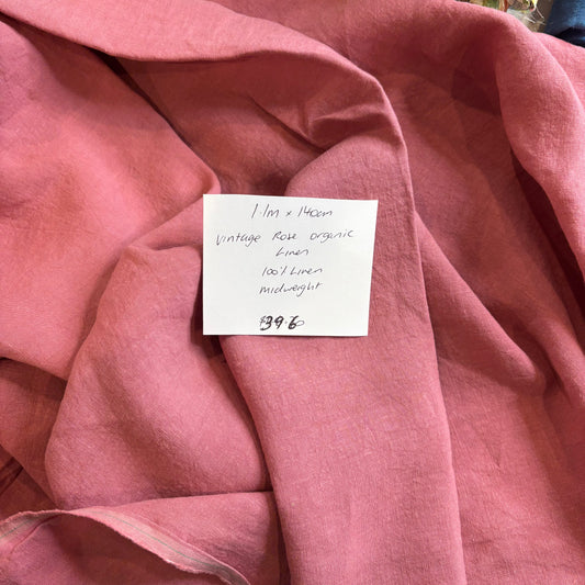 1.1m Vintage Rose Organic Linen