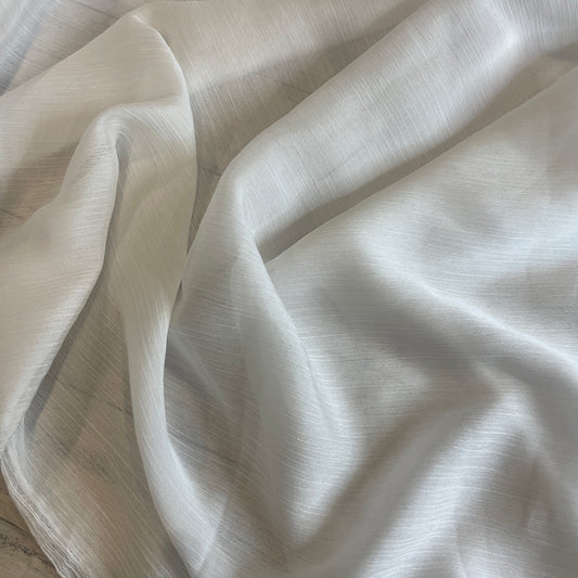 White crinkle polyester chiffon