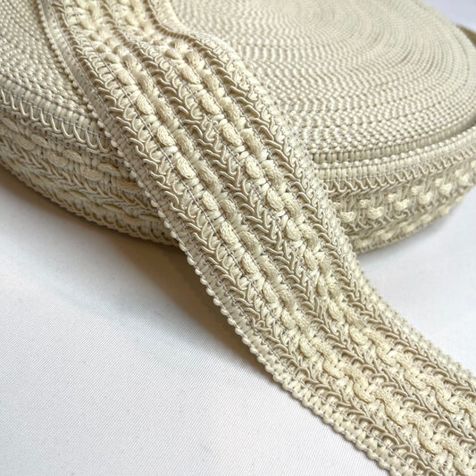 Cream 50mm Stretch Braid