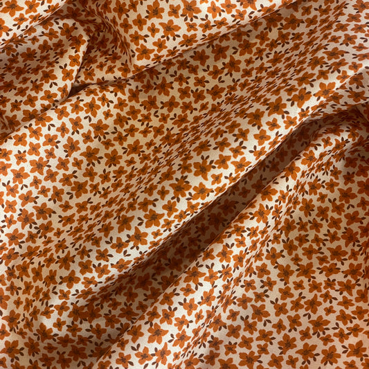 tangerine flower fields  Cotton Shirting