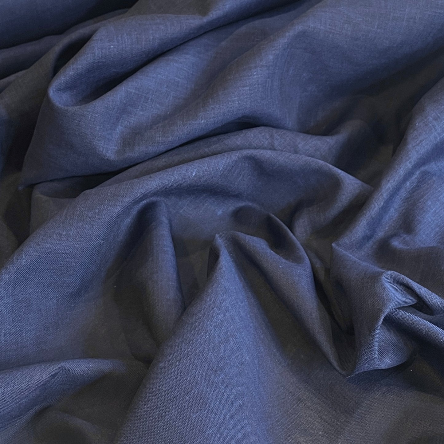 Navy yarn dyed poly Cotton Voile