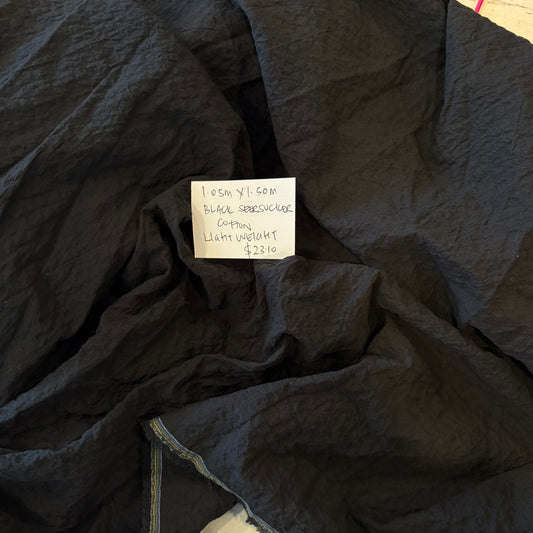 1.05m Black Seersucker Cotton