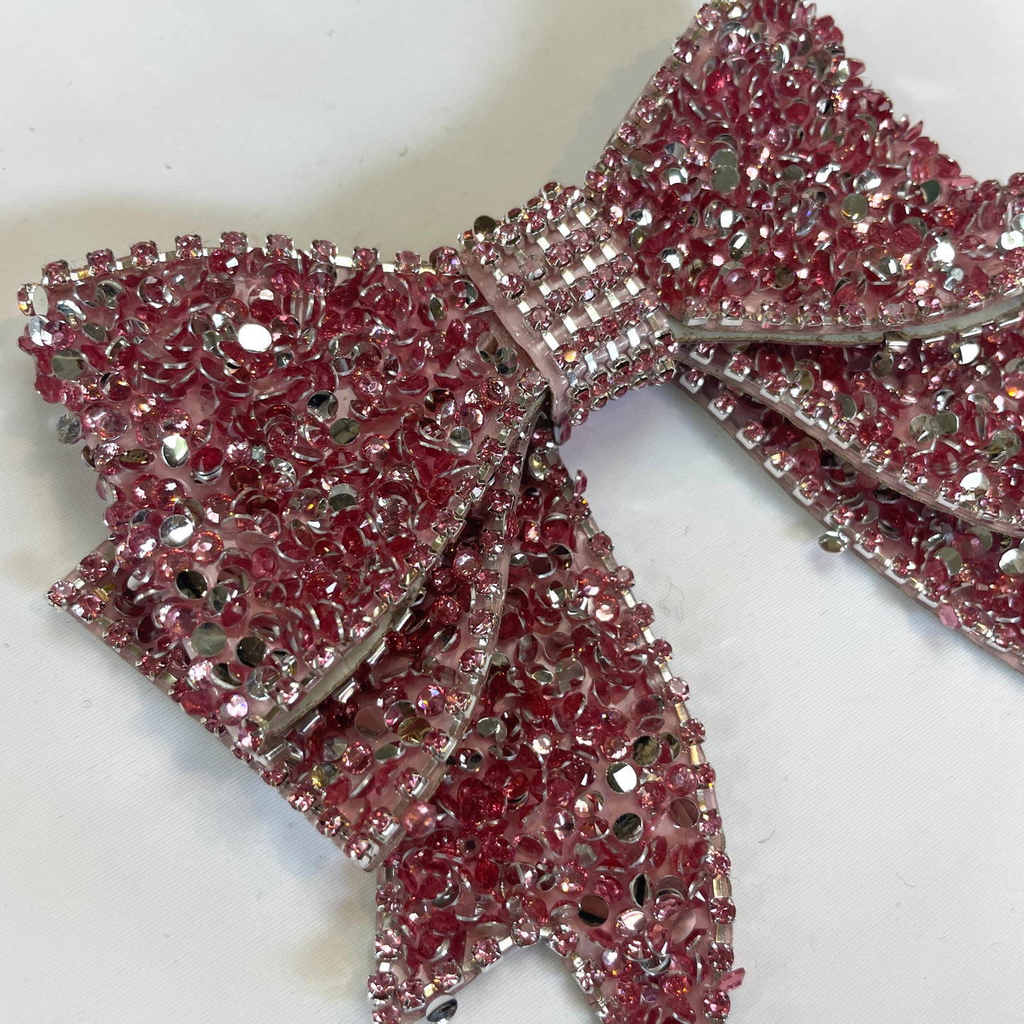 Rose pink jewelled bow