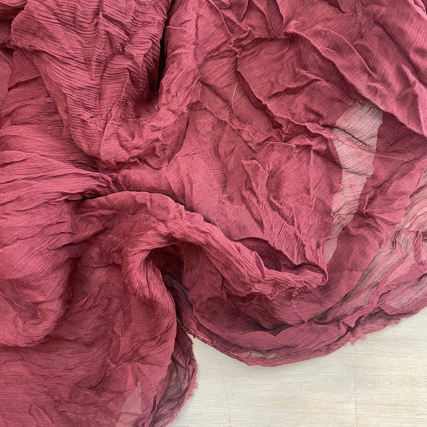 Burgundy Crinkle Viscose Georgette