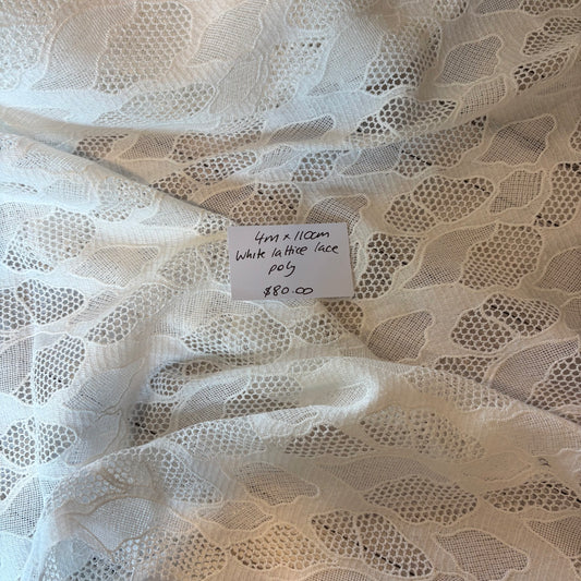 4m White Lattice Lace