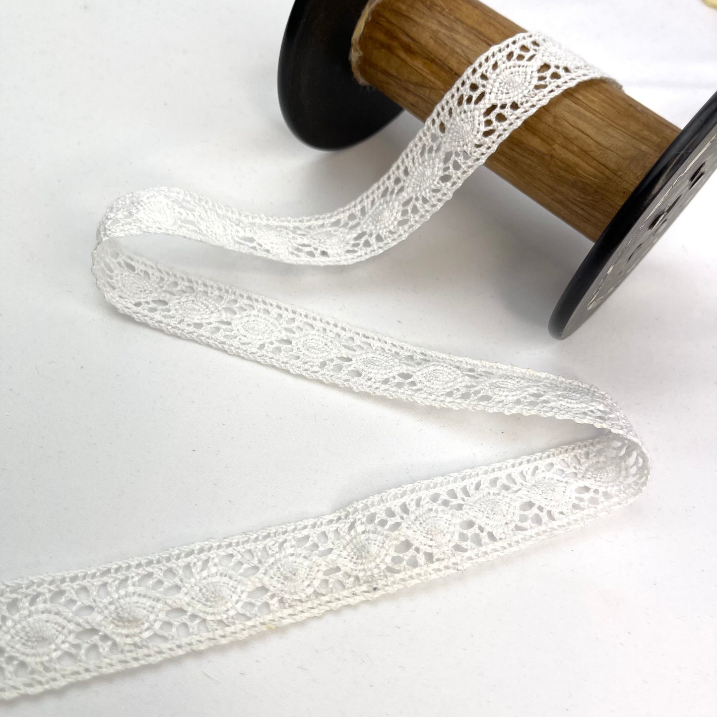 Aisha White 22mm Crochet Lace