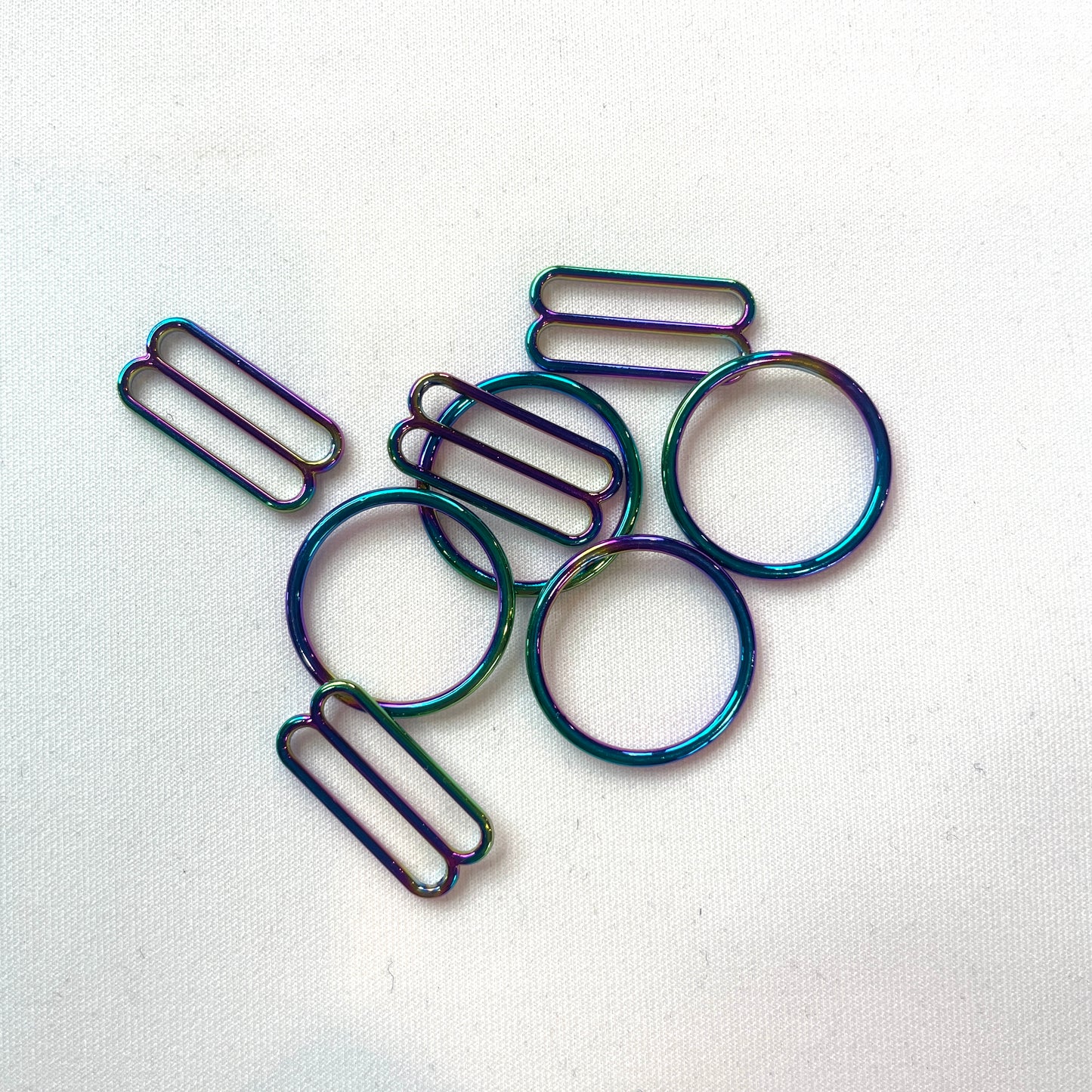 Iridescent 20mm Rings and sliders