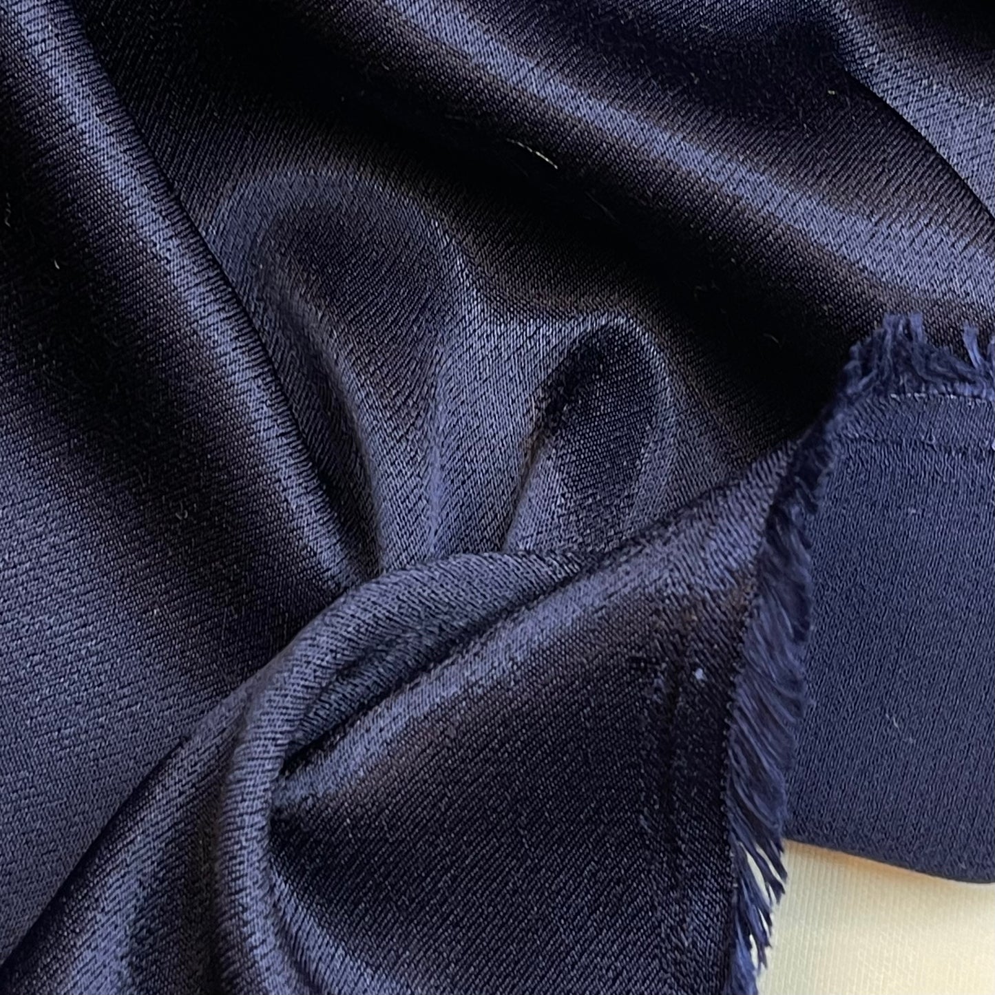 Rich Navy Luxury Drape Viscose Satin