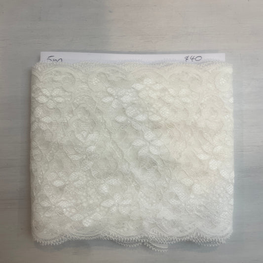 5m 13cm wide ivory nylon lace