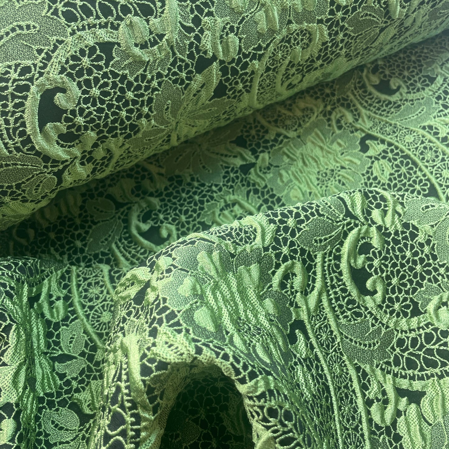 Lime parade Soft Cloque Brocade