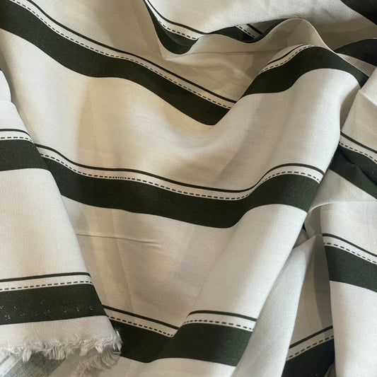 Cabo khaki stripe viscose sateen