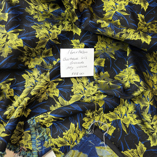 1.6m Chartreuse Iris Brocade