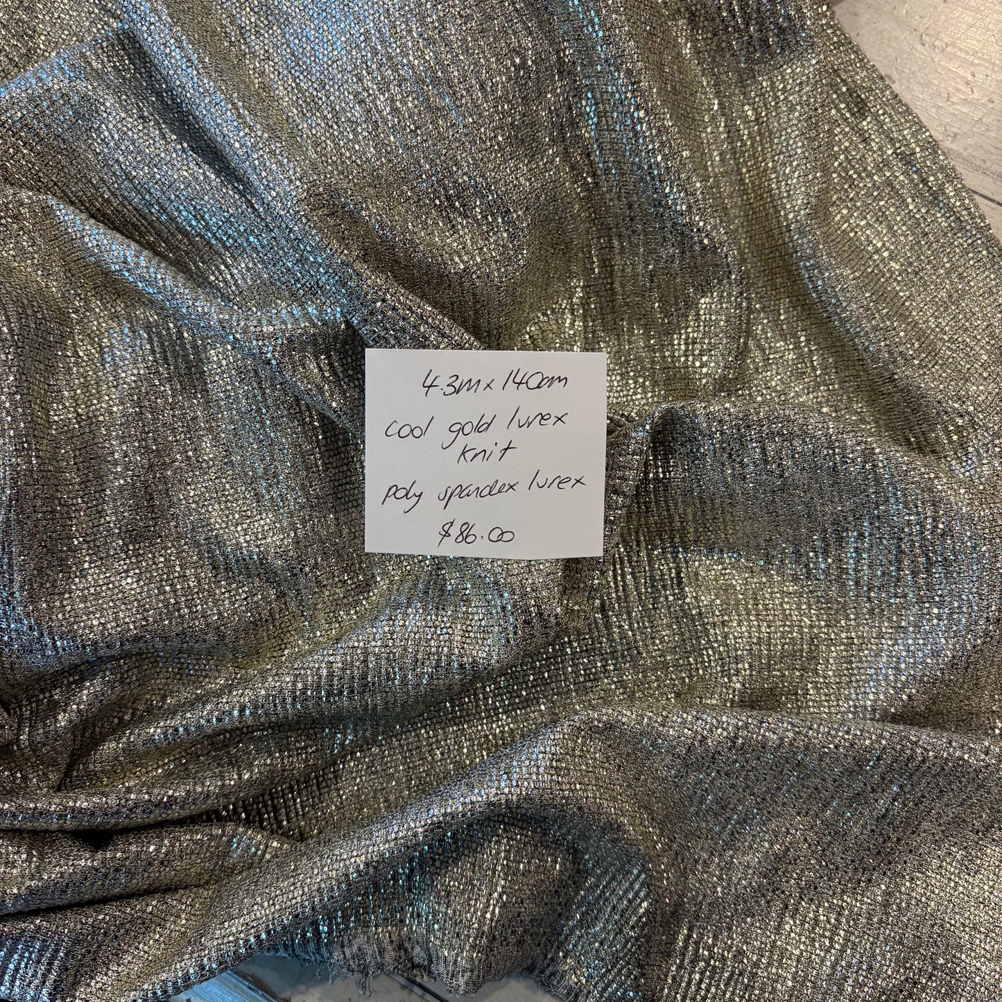 4.3m Cool Gold Lurex Knit