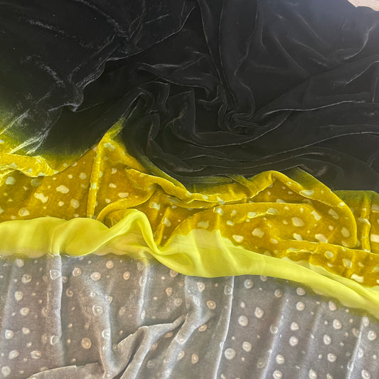 Chartreuse border spot silk velvet velvet