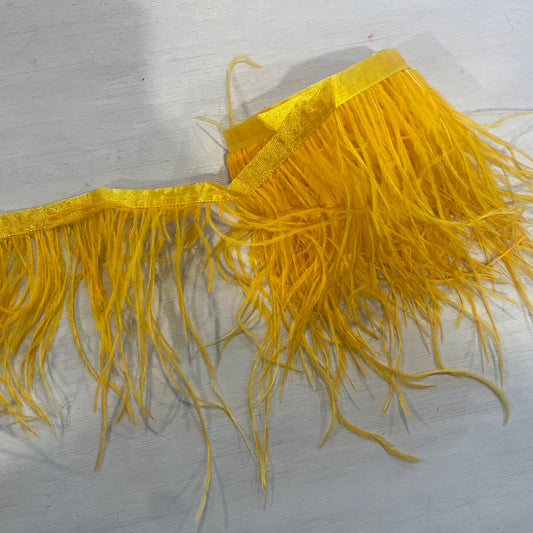90cm ostrich feather trim yellow