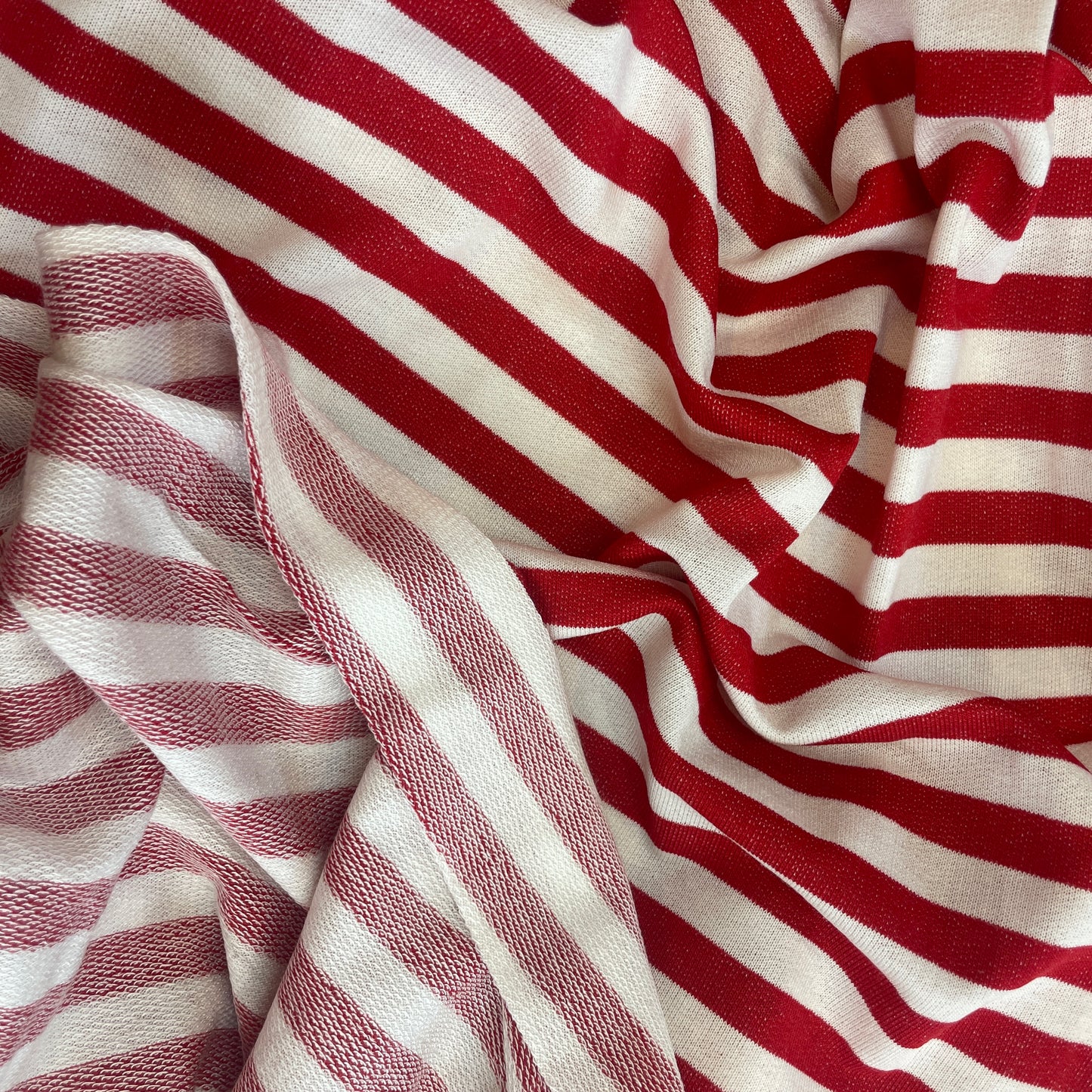 Red sailor stripe viscose jersey