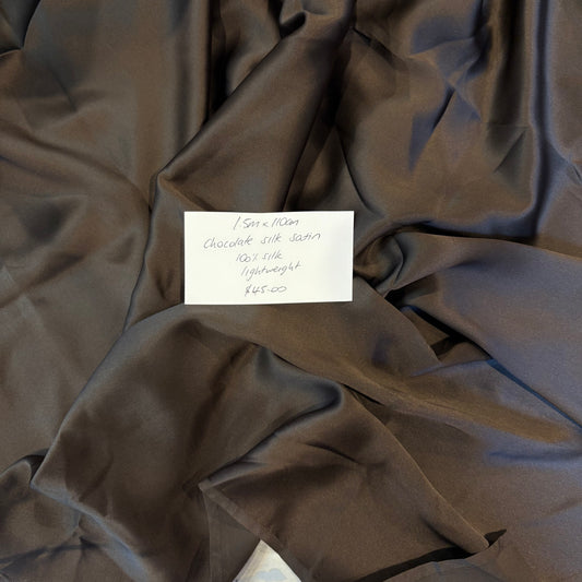 1.5m Chocolate Silk Satin
