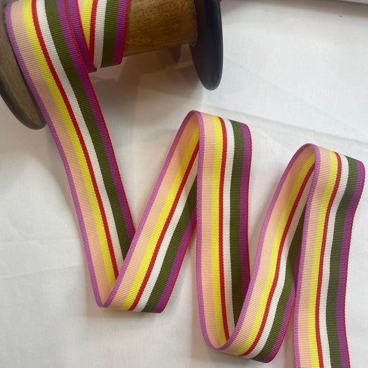 Carnival stripe gros grain ribbon