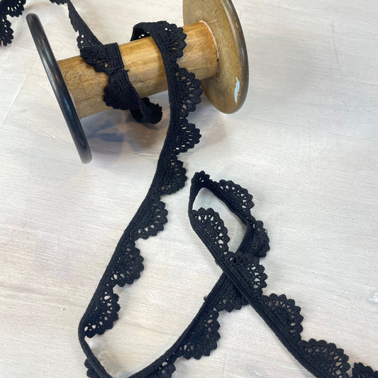 Bunting Black Crochet Trim