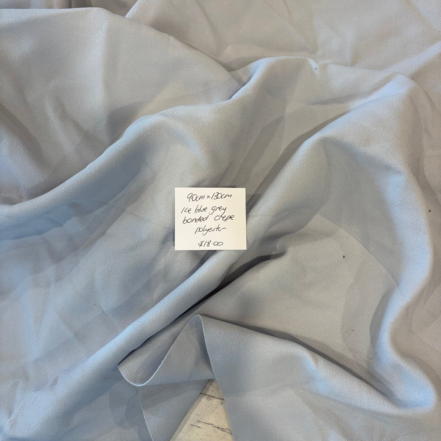 90cm Ice Blue Grey Bonded Crepe