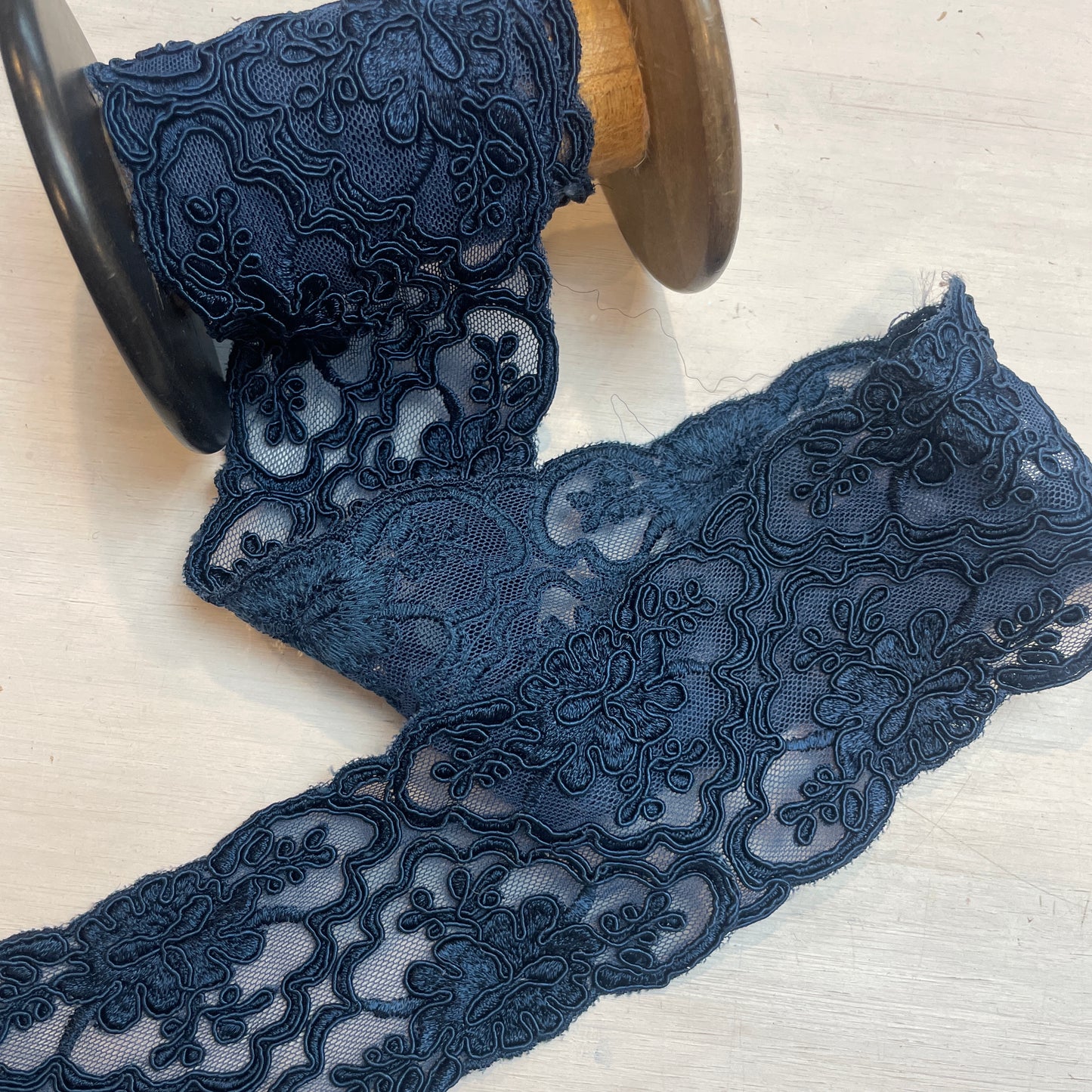 Navy Casey corded lace