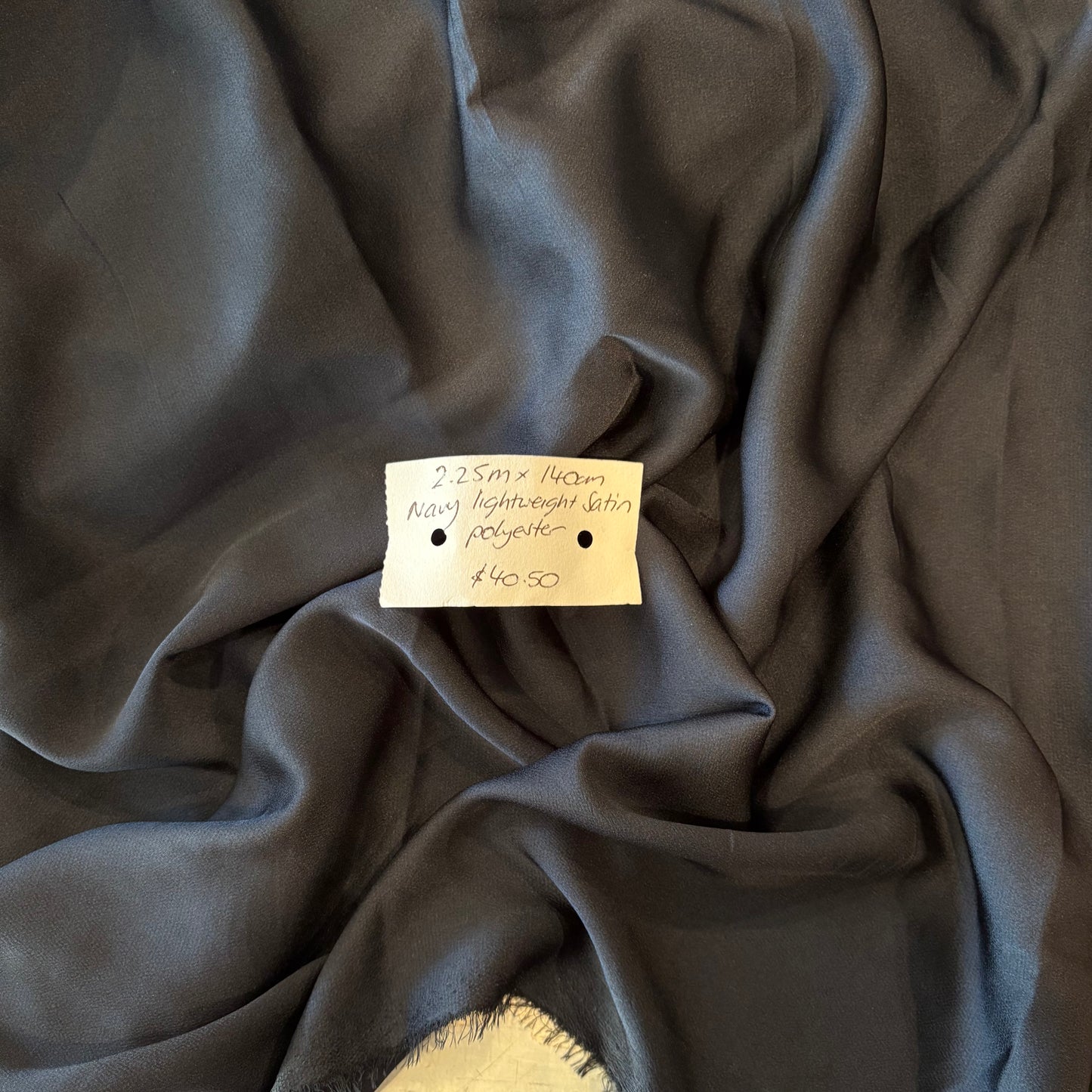 2.25m Navy Lightweight Satin