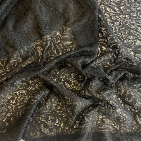 Lilly black soft sheer jacquard knit