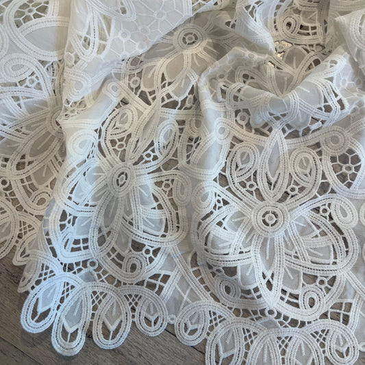 Nusa bloom embroidered cut out crepe de chine