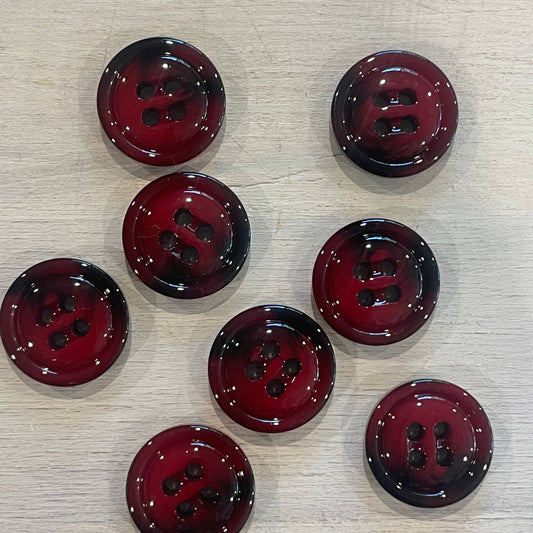 22mm Ruby 4 hole retro Button