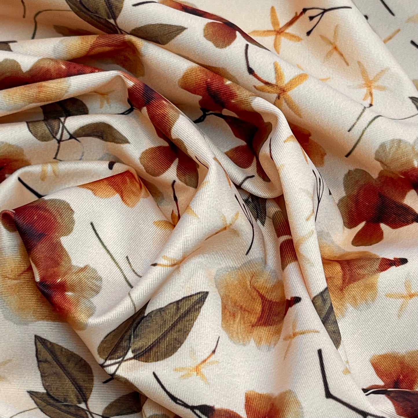 Autumn Flowers Printed Lycra