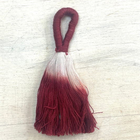 Burgundy veregated 75mm cotton  tassel