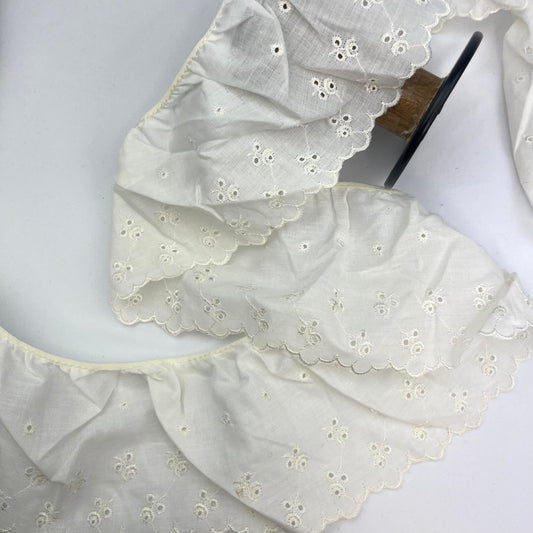 Toni Cream 100mm Ruffle Broderie Trim