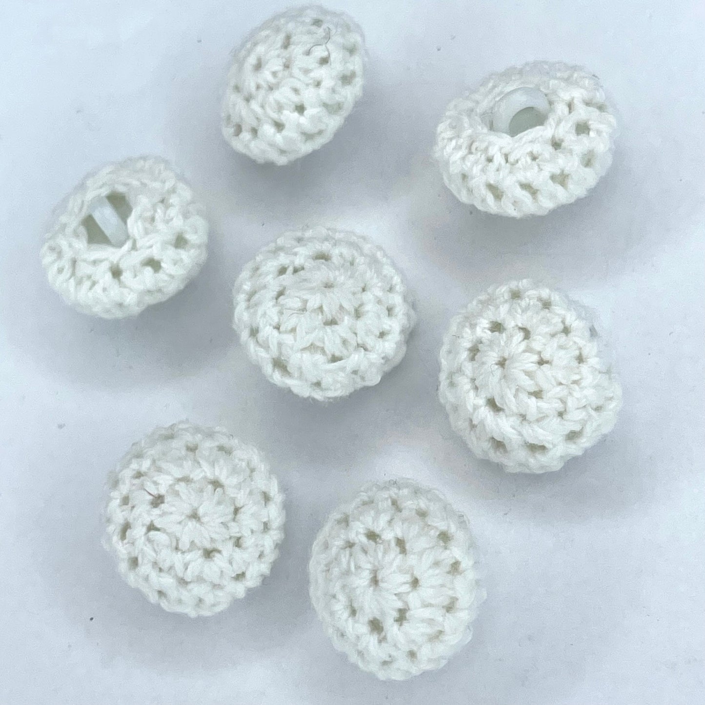 20mm Ivory Cotton Crochet Cover Button