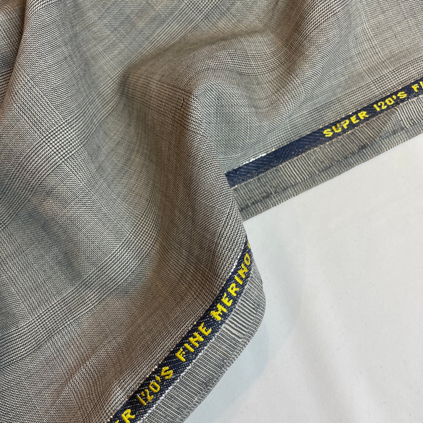 Charcoal fine check 100% superfine 120’s merino wool suiting