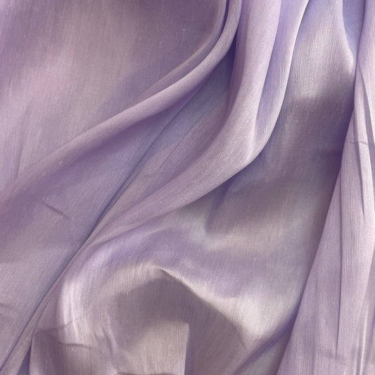 Mauve Fine Silk viscose slub Voile