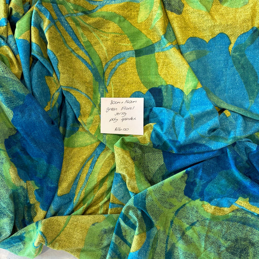 80cm Green Floral Jersey