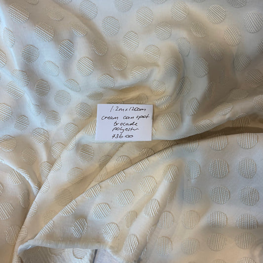 1.2m Cream Coin Spot Brocade