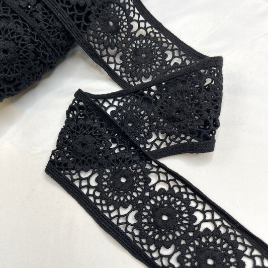 Woodstock Black Crochet Lace