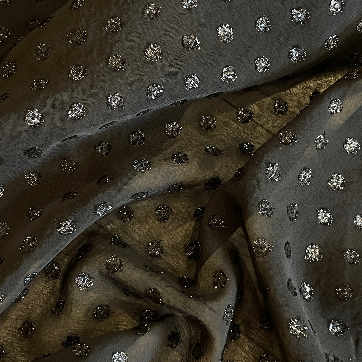 Black lurex spot georgette