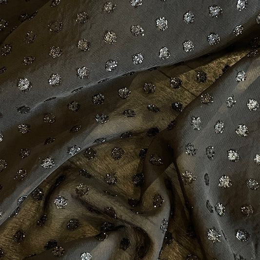 Black lurex spot georgette